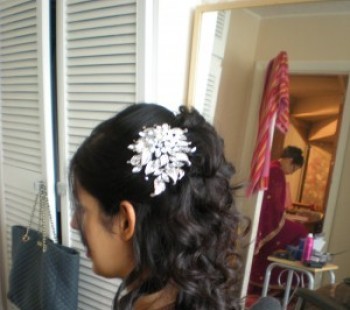 Bridesmaid Curls Half Up