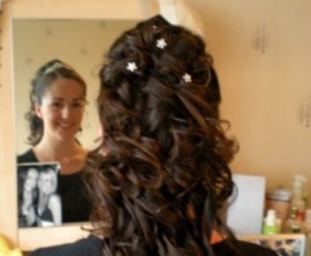 Bridal Hair Curly Half Up