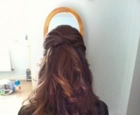 Bridal Hair Soft Curls Half Up
