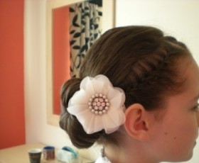 Flower Girl Side Bun With Pleats