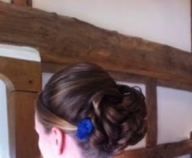 Bridesmaid Hair Low Bun with Pleat